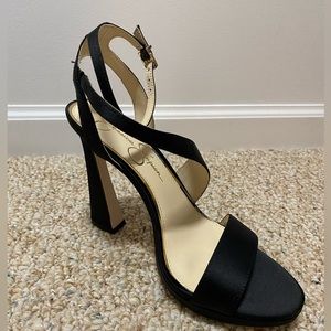 Jessica Simpson Black / Matte Satin High Heels